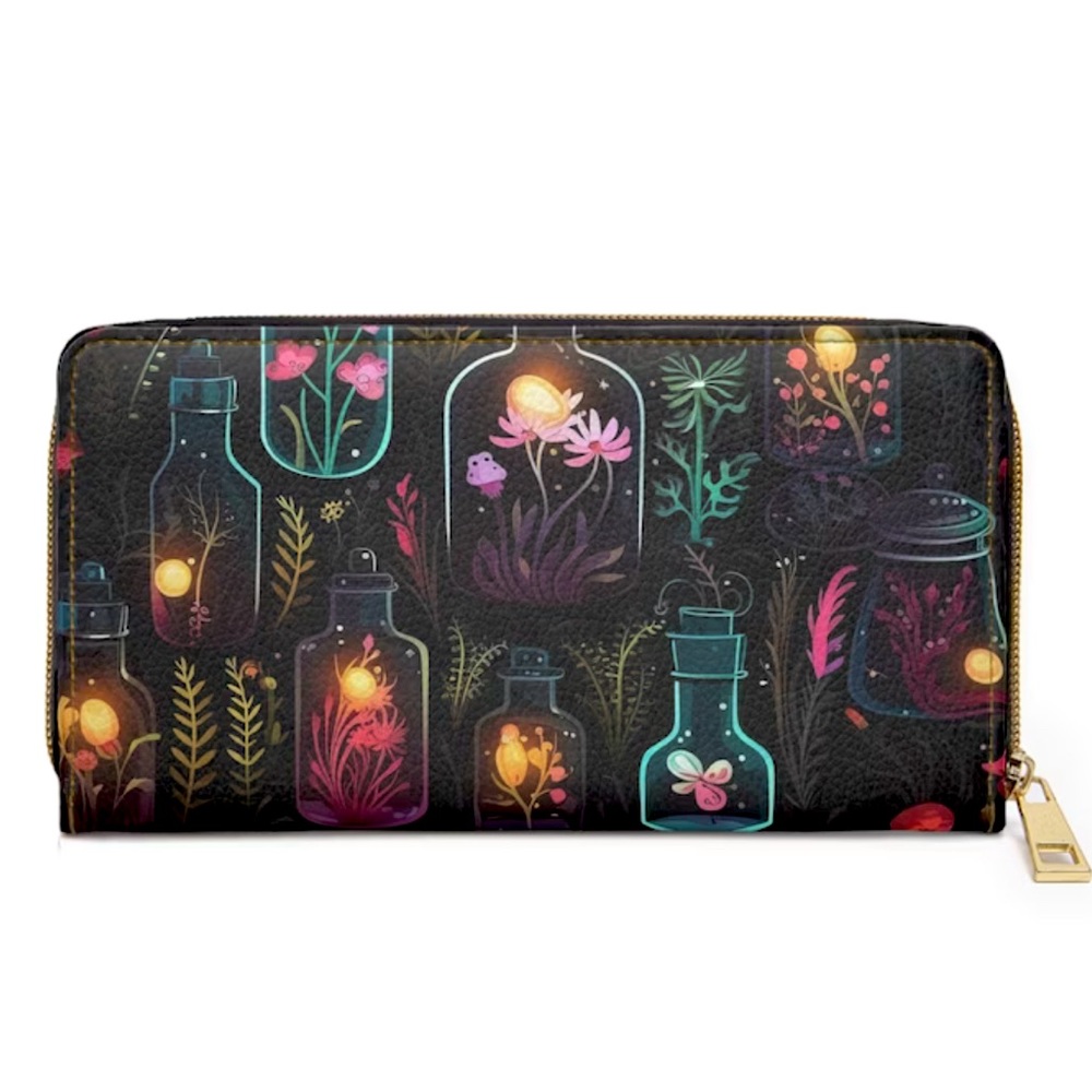 Witchy Potion Zipper Wallet | Dark Forest Tincture Design | Witch-Themed